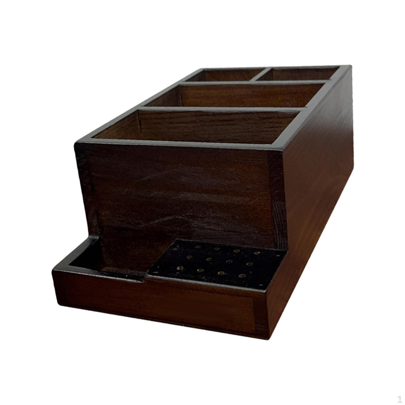 

Manicure Storage Holder Nail Salon Container Vintage Art Box Equipment Wood L