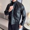 Autumn and winter new men's leather jacket trendy locomotive PU leather jacket casual multi-pocket men's leather jacket