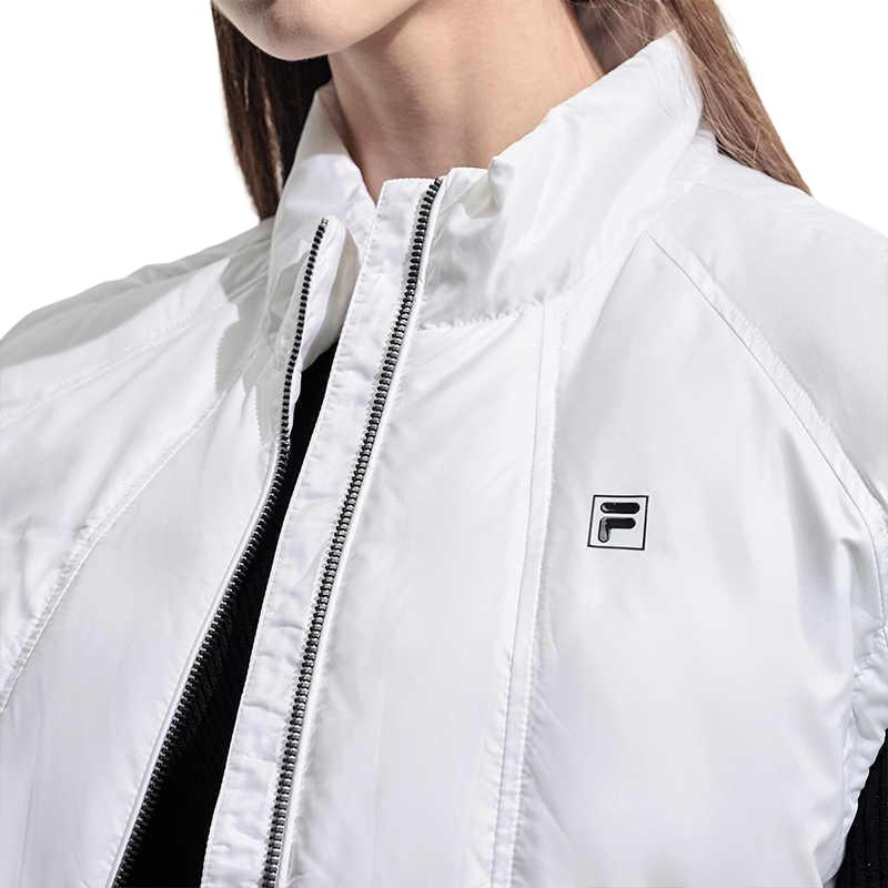 FILA Golf Series Line Stand Collar Casual Down Vest Women vest Jade-White A11W315905FWT