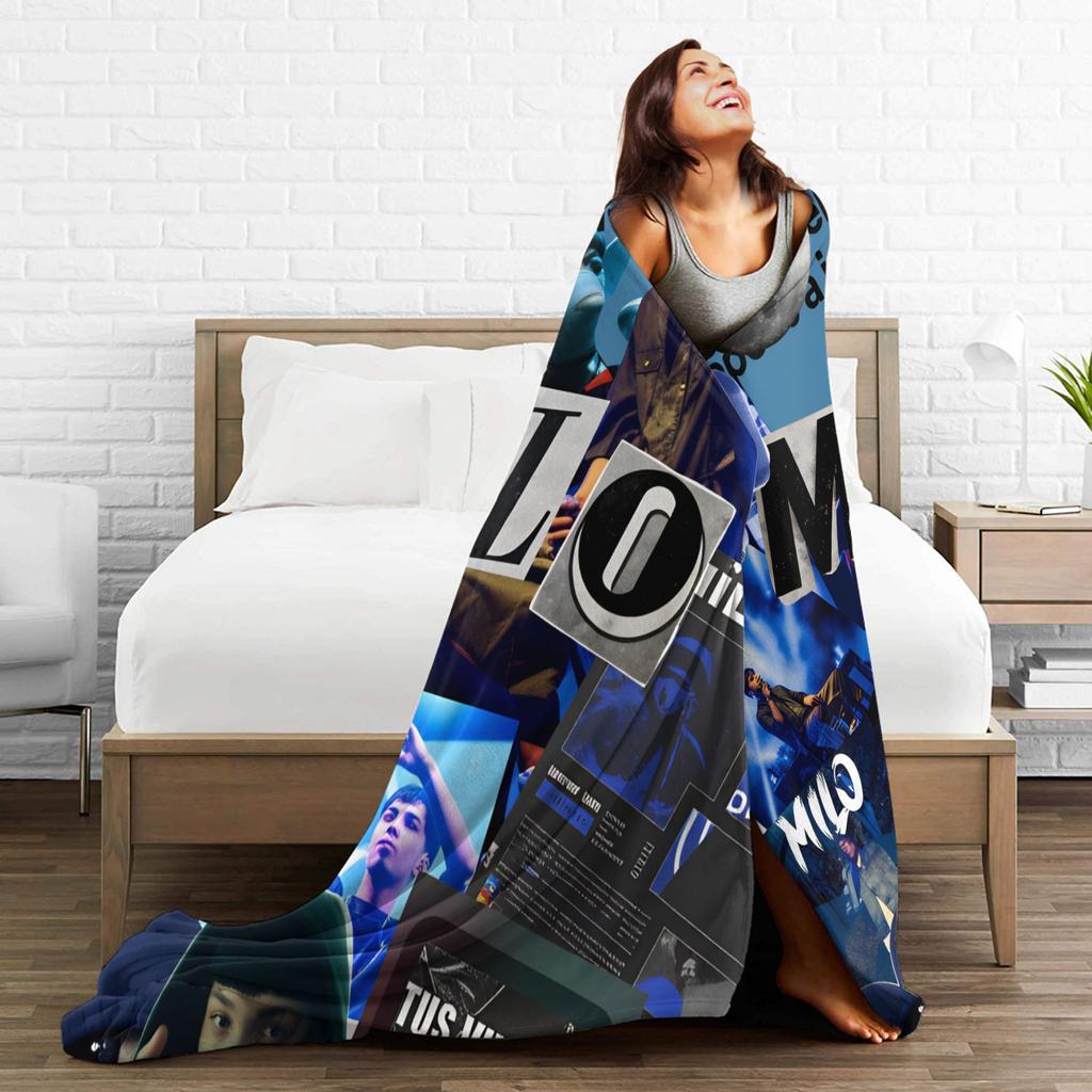 Rapper Milo J  111  Warm Blanket  Picnic Plush Throw Blanket Aesthetic Couch Bed Flannel Bedspread Sofa Bed Cover