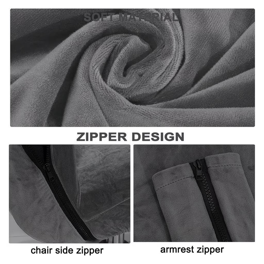 1PZ XL Coprisedia da Ufficio in Velluto per Computer Coprisedie Poltrona Protettore Nero Alta Qualità Casa Chaise Includ Copri Braccioli Gamer