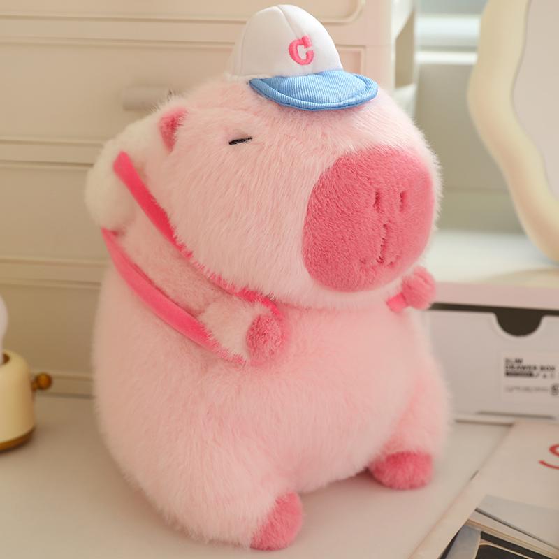 Kawaii Capybara Plush Transformation Dolls Stuffed Toy Bag Pendant Cartoon Animals for Boys Girls Birthday Xmas Gifts Home Decor