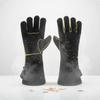Long Leather High-Temperature Gloves High Temperature Fireproof Leather Gloves for Welders, Barbecue