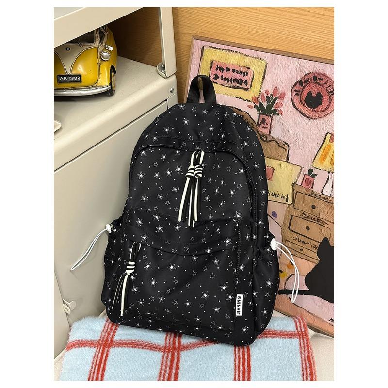 

Korean small fresh schoolbag female college student simple star backpack lightweight large capacity high school backpack