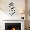 Large Floral Metal Wall Sculpture Laser Cut Iron Heart Base Heavy Duty Statement Art Home Decor Gift