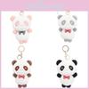 Chaveiro Adorável de Pelúcia Panda Brinquedo Animal de Pelúcia Visão de Neve Macia Argola de Chave Charm de Bolsa da Moda