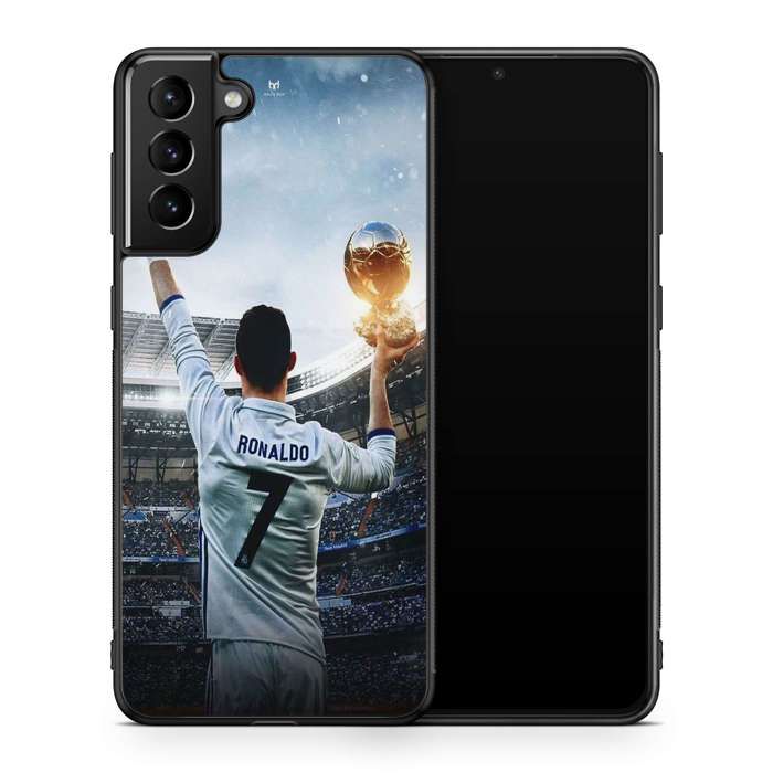 Etui na telefon - SZALONE ETUI - Samsung Galaxy S21 FE - Cristiano Ronaldo - Czarne - Półsztywne