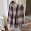 New Imitation Cashmere Plaid Scarf Women's Autumn and Winter High-end Sense Fashion Temperament Warm Fringed Shawl