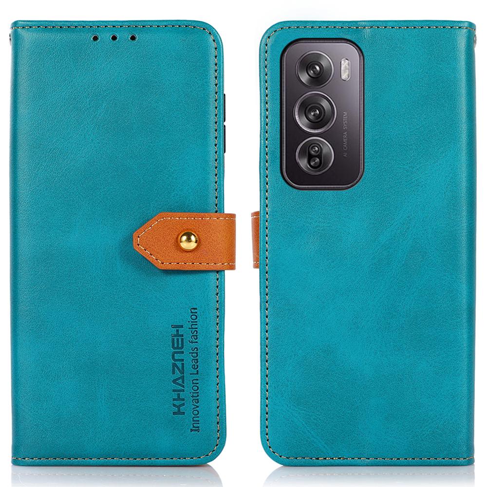 

For Oppo Reno12 Pro 5G (Global) Wallet Case Folding Stand PU Leather Phone Cover Blue
