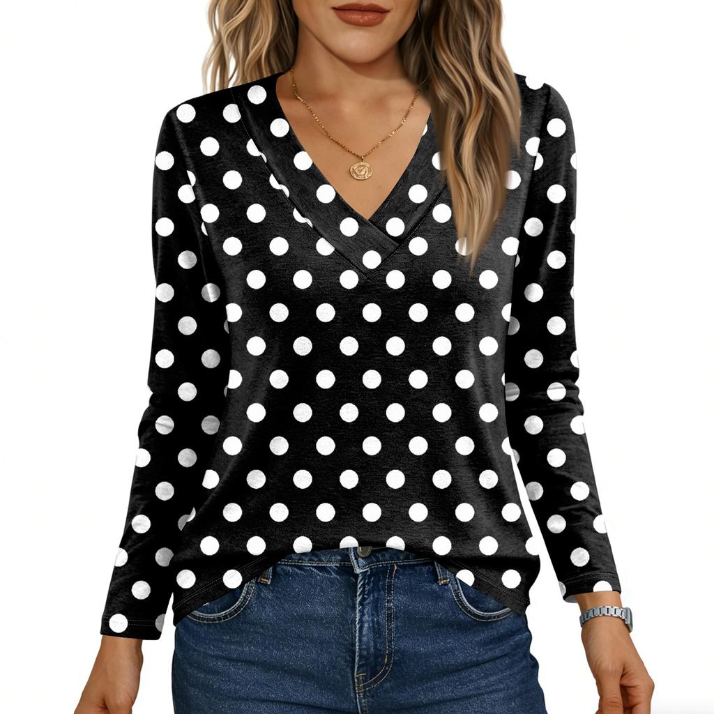 Long Sleeve Shirts For Women Cute Print Graphic Tees Blouses Casual Plus Size Basic Tops Pullover