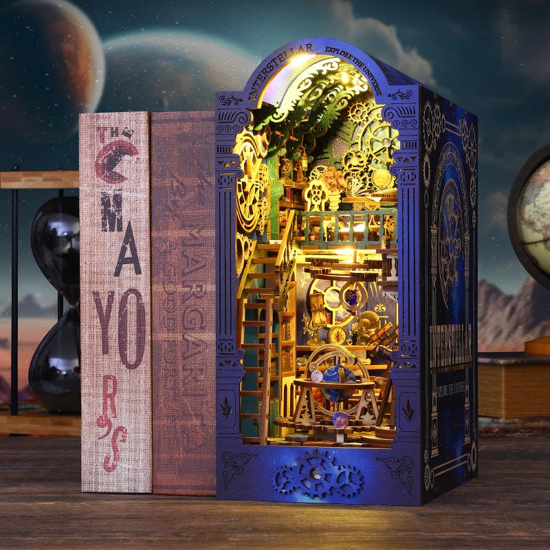 Starry Exploration 3D DIY Book Stand Model – Handmade Creative Gift & Ornament
