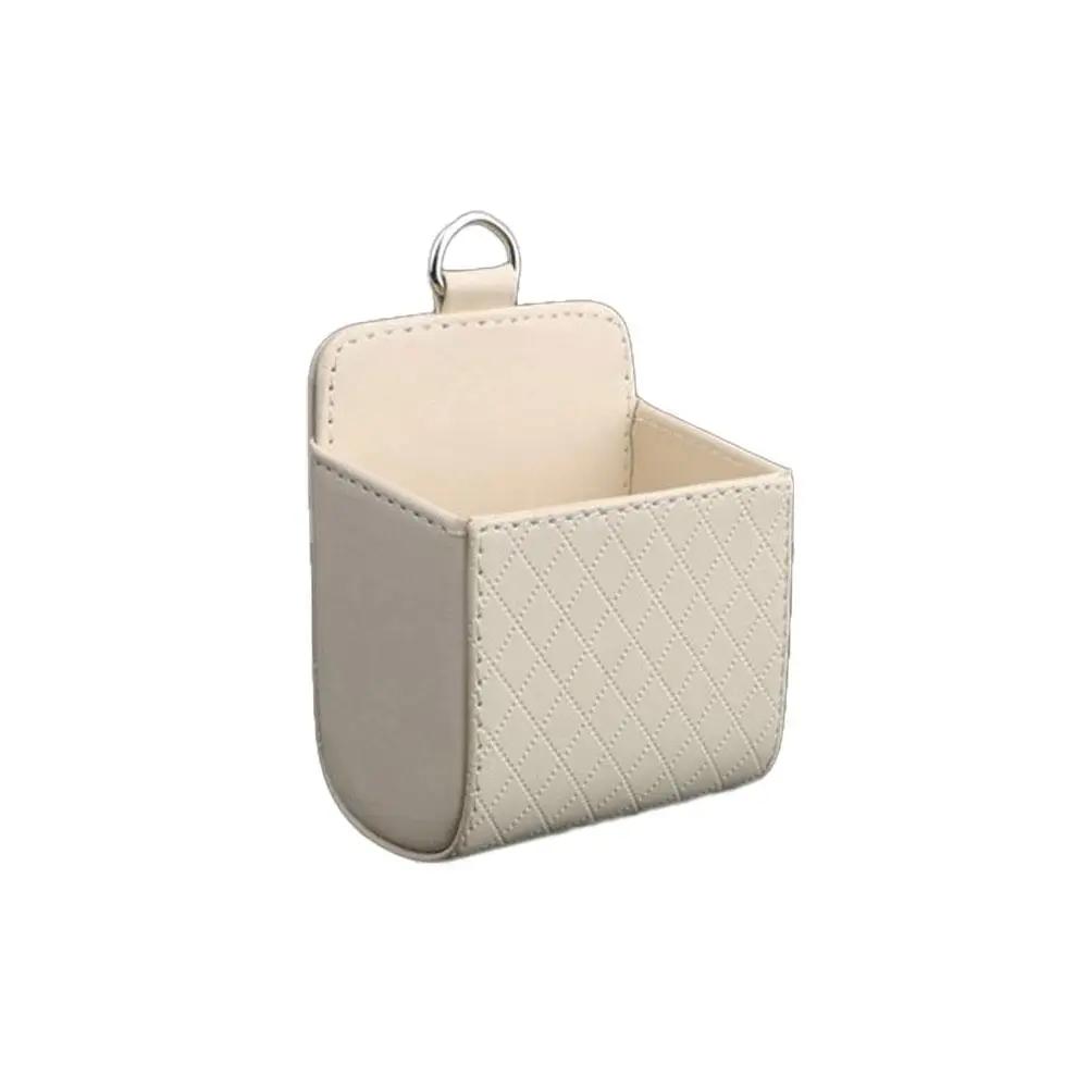 Multi-functional Car Storage Box-Leather Hanging Pocket For Vent, Glasses,Fits Phone, Cigarettes, & Cards Car Accessories H6A9