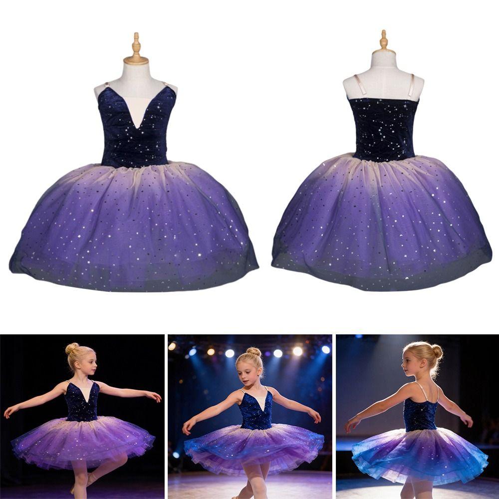 Adjustable Straps Kids Ballet Dress Sequin Princess Dress Fashion Ballet Tutu  Kids Girls