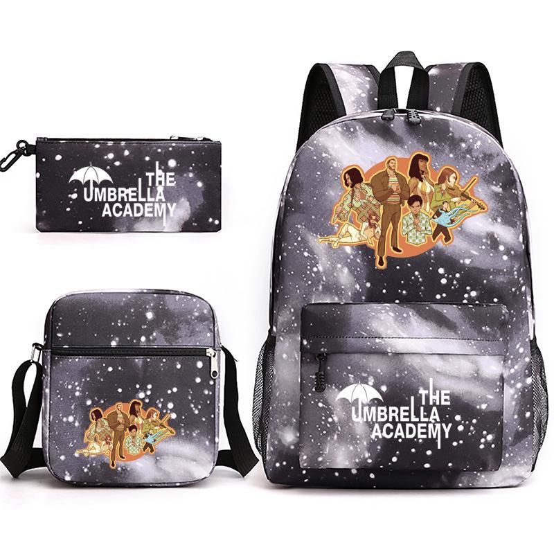 School Season Theumbrellaacademy School Bag 3-Piece Pencil Case + Shoulder Bag + Backpack
