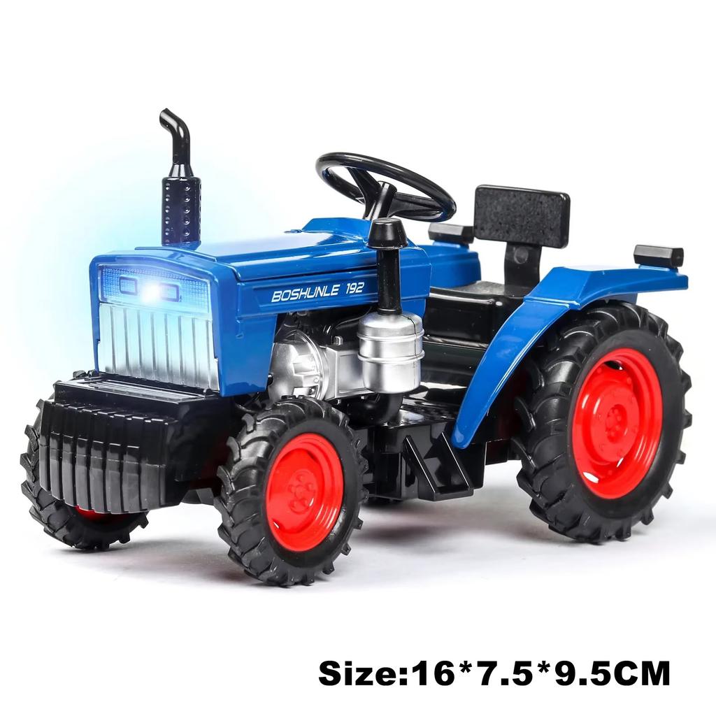 1:32 Alloy Tractor Diecast Miniature Model Toys Car Rubber Tire Metal Body Rear Wheel Return Force High Simulation Models Gifts