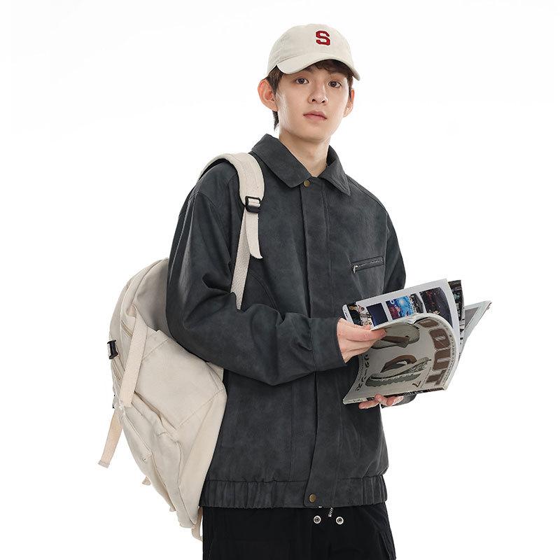 Американская куртка из искусственной кожи мужская свободная бейсбольная куртка большого — фото 3