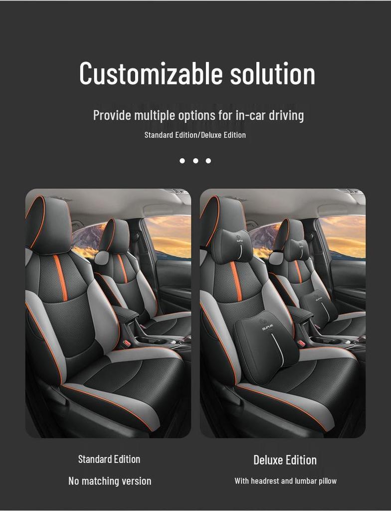 Corolla-Specific One-Piece Leather Seat Cover & Cushion