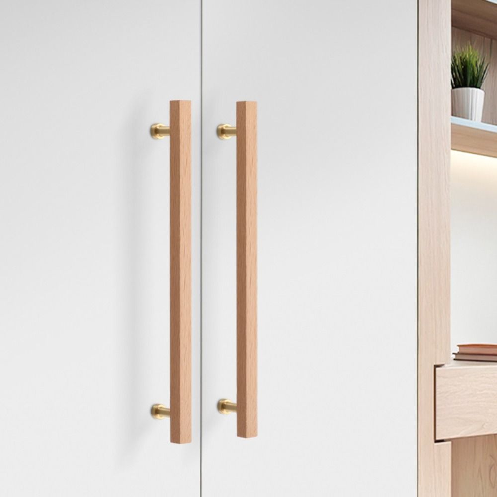 Beech Wood Drawer Pulls Walnut Wood Cabinet Pulls High-End Wooden Handles  Closet