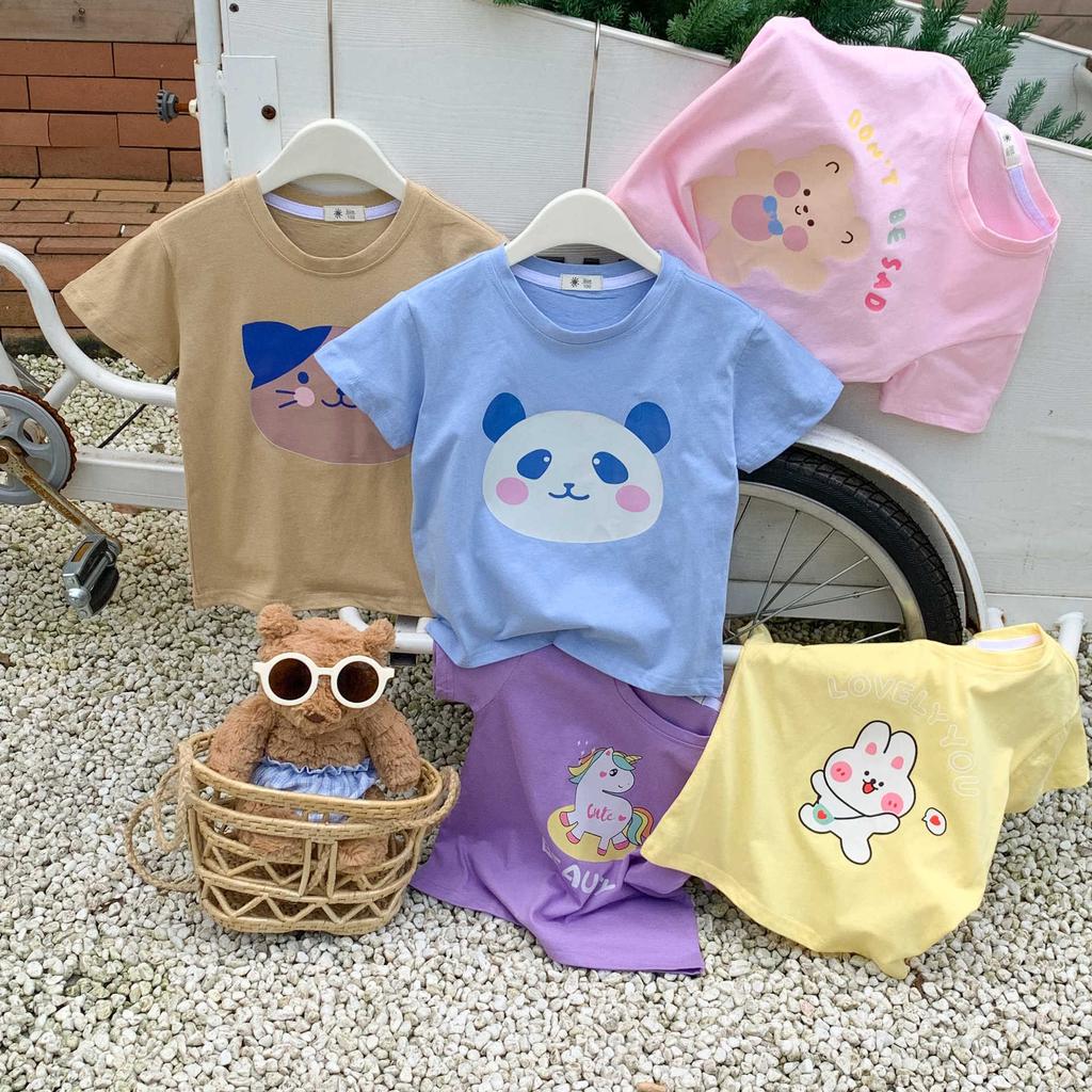 Girls' Casual Short-sleeved T-shirt Summer Children's Cotton Base Shirt
