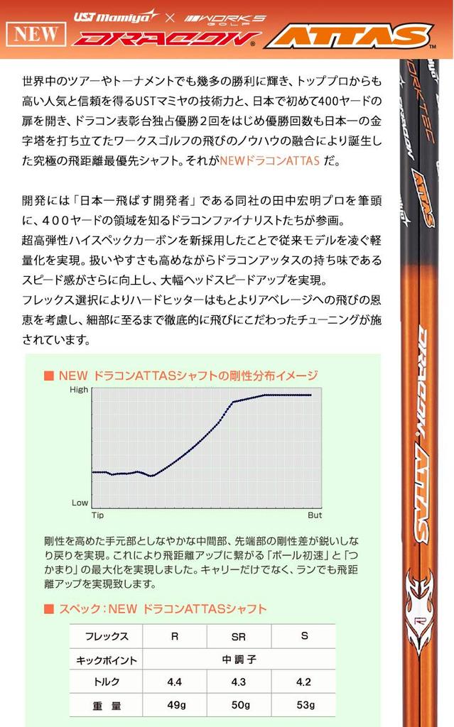 Works Golf Max Black Premier UST Mamiya Drakon ATTAS Skaft Superhög Repulsion Driver Golfklubba med Headcover 46 Tum Grad R [Maxi