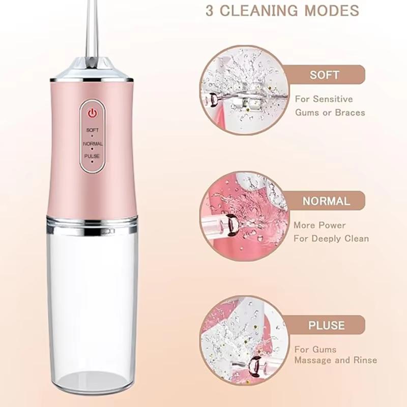 Rechargeable Oral Irrigator Portable Dental Irrigator Water Flosser 3 Models 4 Jet Nozzles Water Teeth Pick Flosser Water Jet