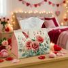 1pc Romantic Playful Valentine'S Day Tissue Box - Roses with Music, Suitable for The Living Room, Kitchen, Events, And Parties - a Decorative Desk Ite