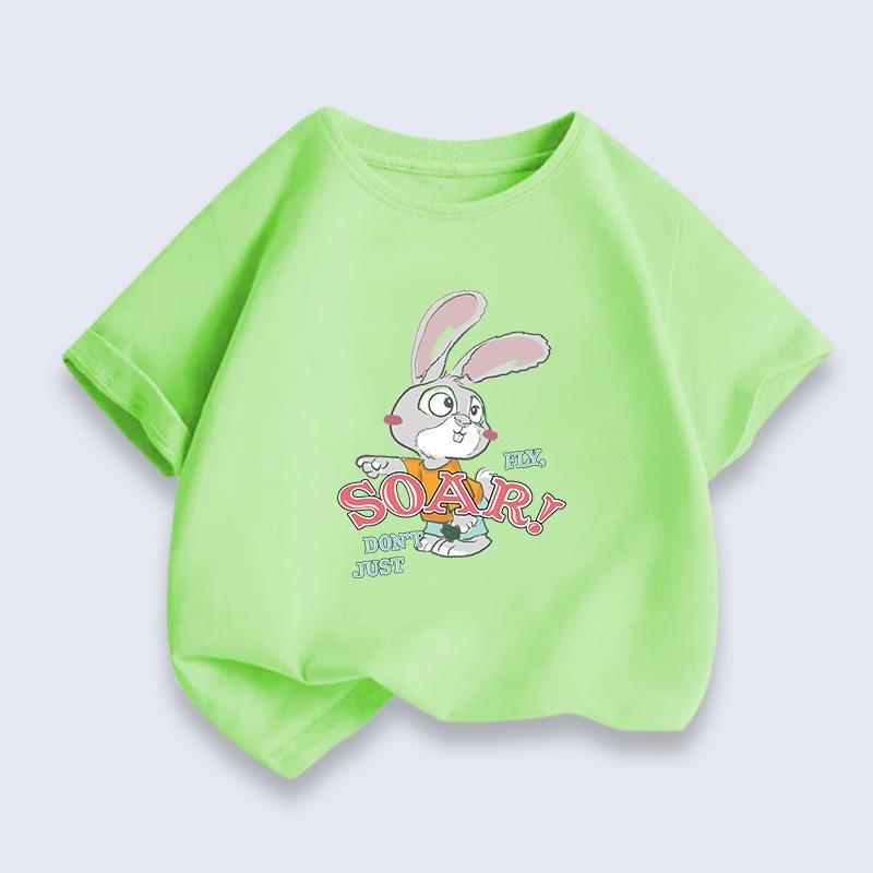Summer Children's Printed T-shirt Boys' Trendy Girls' Tops Bottoming 100 Cotton