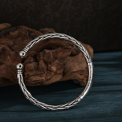 New Open Heart Sutra Bracelet, Classic Copper Plated Silver Retro Bracelet As A Birthday Gift for Friends