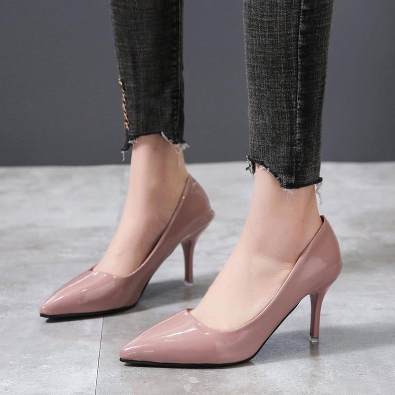 Fashion 2025 NEW 8cm Thin Heels Pumps Women Stiletto-heel Dress Women Shoes Wedding Official Leisure Shoes Plus Big Size 44