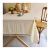 Lilac Floral Tablecloth, Cotton Small Fresh Flower Print Table Cover, Pastoral Style Breathable Cloth for Desk, Dorm Room Decor, Coffee Corner &