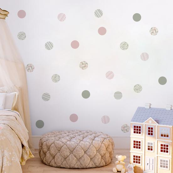 6Pcs Colorful Polka Dots Wall Stickers, Self-Adhesive Vinyl Decals, Removable Peel And Stick Wall Decals for Bedroom Living Room Kids Room