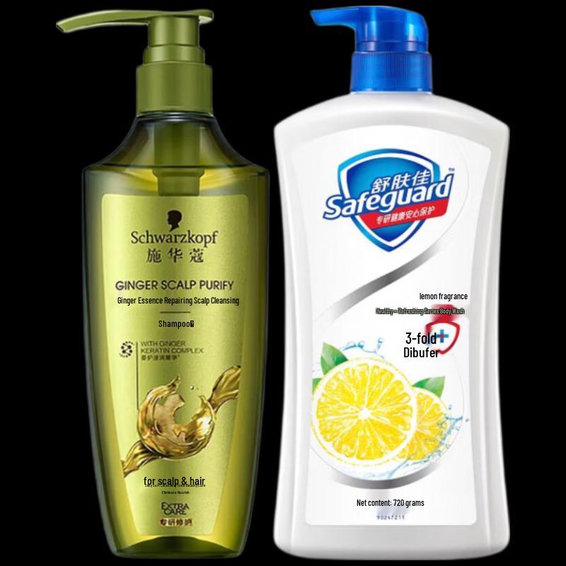 Защита Лимонный гель для душа и duo Шампунь Schwarzkopf с имбирем