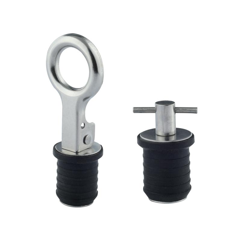 2Pcs 25mm Hole T Handle Boat Drain Plugs Rubber with Stainless Steel Marine Twist Plug Sealing Bilge Plug Boats Accessories