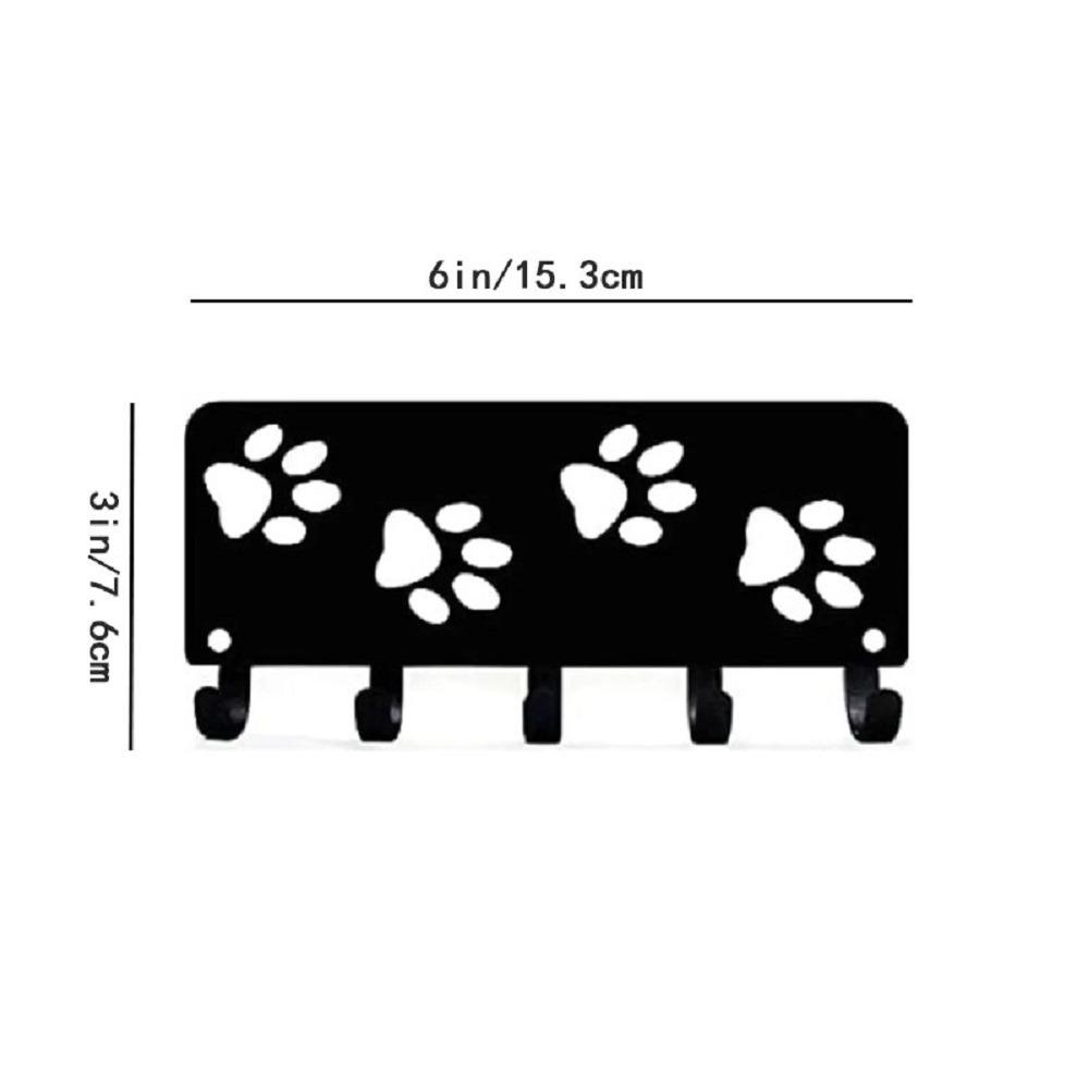 1pc Walking Paws Key Rack Hanger & Dog Leash Organizer - 9 Inch/6 Inch Metal Wall Art for Wall Hanging and Hooks