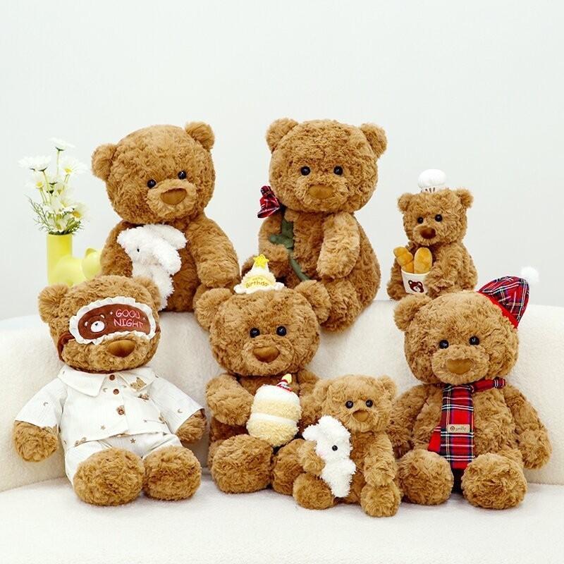 With Bear Teddy Scarf Cake Pajamas Rose Rabbit Plush Toy Kids Decoration Gift