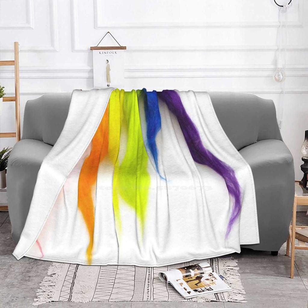 Rainbow Colored Roving Top Quality Comfortable Bed Sofa Soft Blanket Wool Red Orange Yellow Green Blue Purple Spinning Delicate