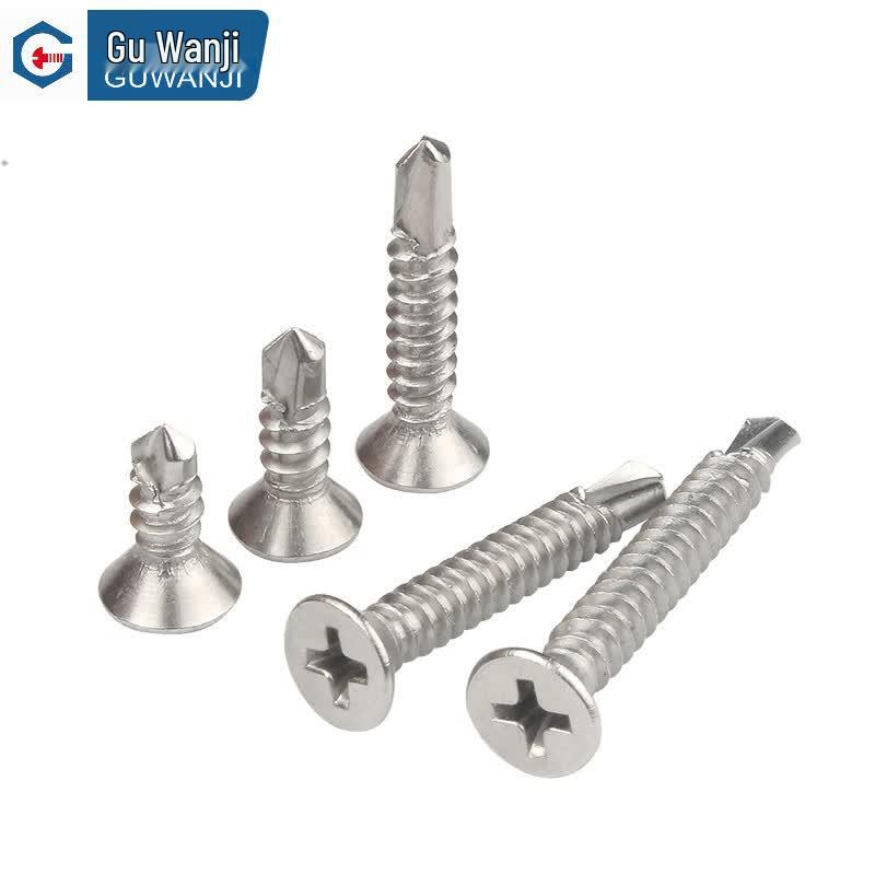GUWANJI 304 Stainless Steel Cross Recessed Countersunk Self-Drilling Screws
