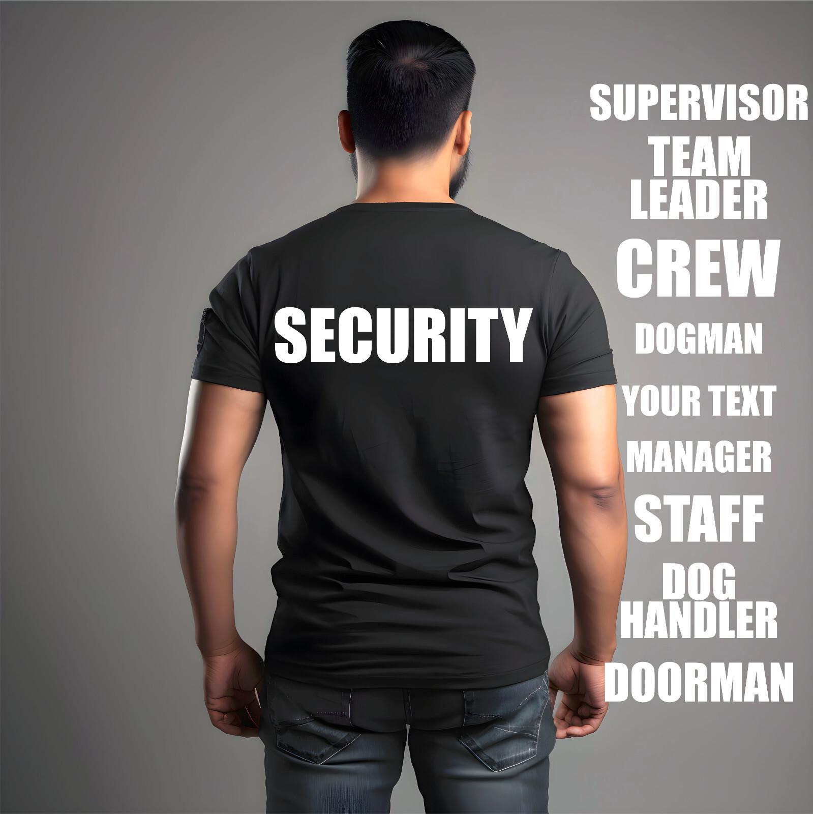 Personalised Staff Left Chest Front BK Security Workwear Unisex Uniform T-Shirt XL