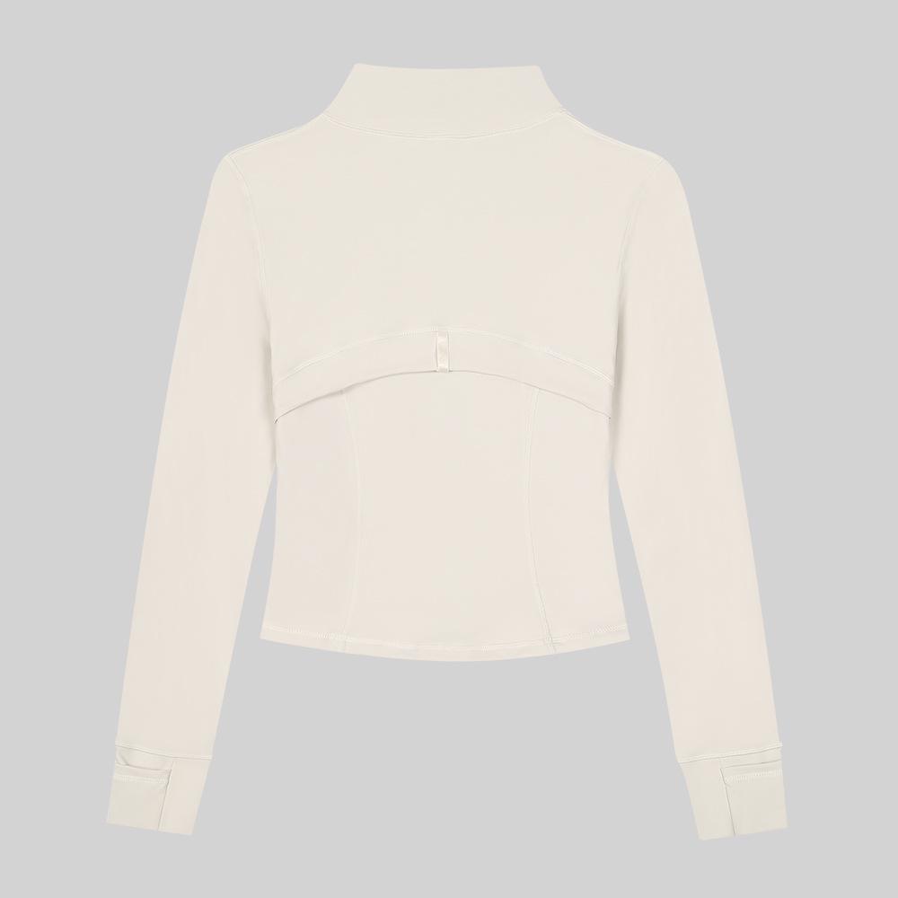 LULULACIE Women's Gold Zipper Stand-up Collar Slim Fit Sports Jacket