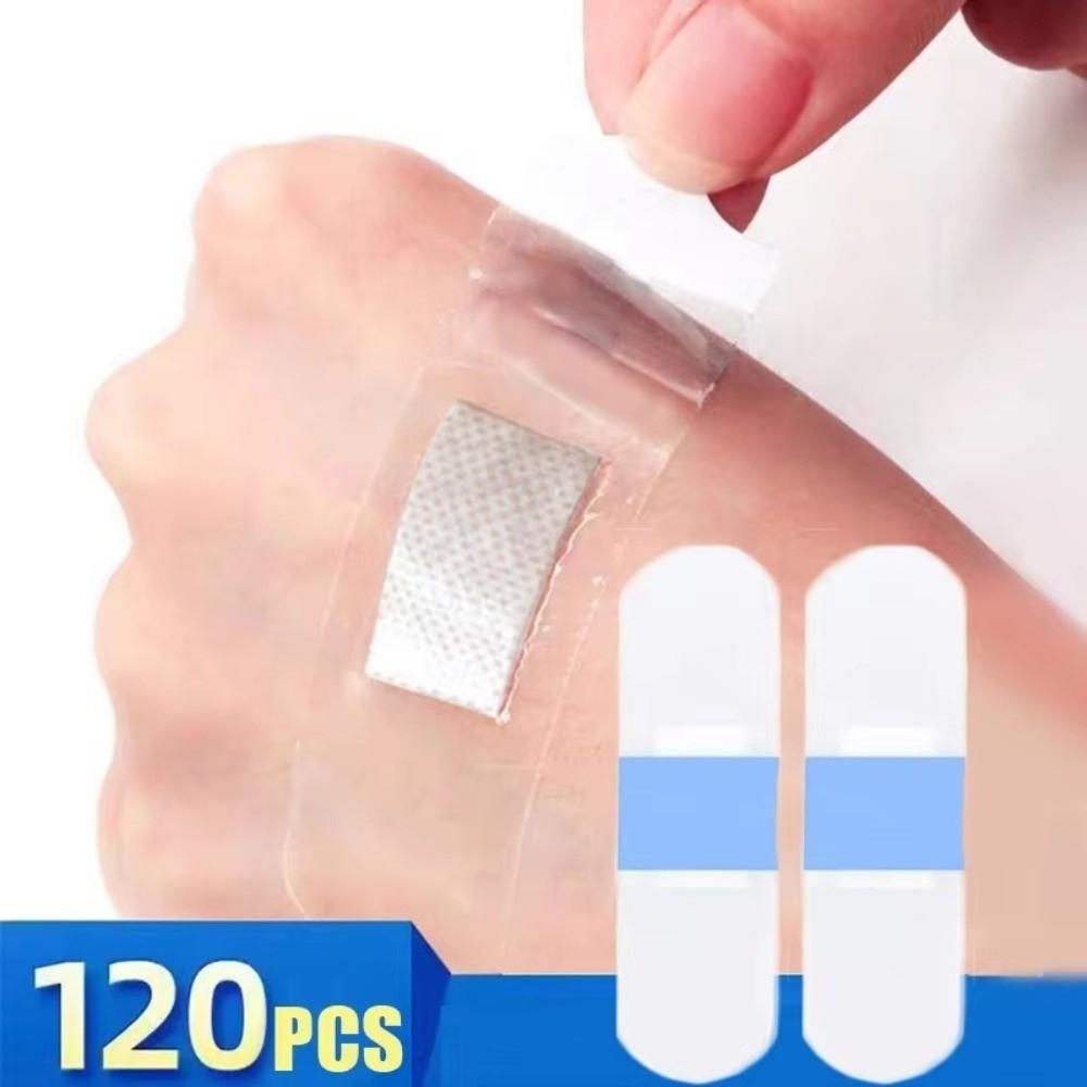 120pcs Adhesive Backing Waterproof Band Aid Transparent Finish Adhesive Plaster Wound Care