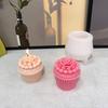 3D Muffin Cup Flower Candle Silicone Mold DIY Rose Paper Cup Cake Baking Mold Handmade Chocolate Ice Cube Soap Making Supplies