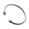Bracciale in Acciaio al Titanio Cavo Europeo e Americano Cavo Intrecciato Elastico Femminile Anello a Mano a Forma di C
