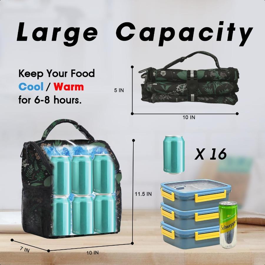 

VLM Lunch Box for Women Insulated Lunch Bag Women with Adjustable Shoulder Strap Cute Lunch Tote Bag for Work Picnic Camping Bi United States