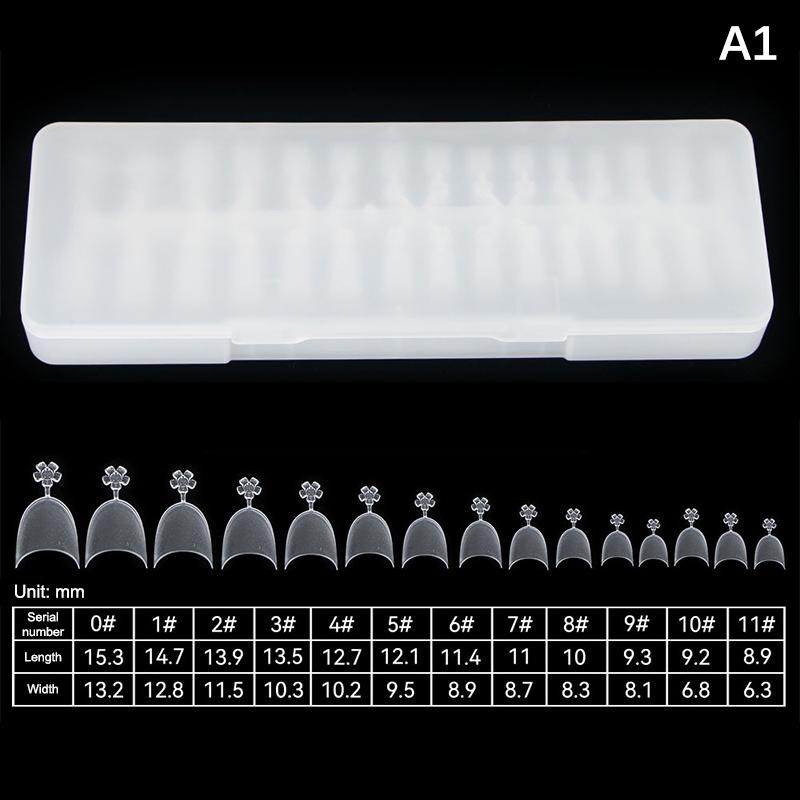 Clear Super D Arc Long Press on Nails Full Cover Gel Tips Nail Art Capsule Extensions for DIY Nail Salon