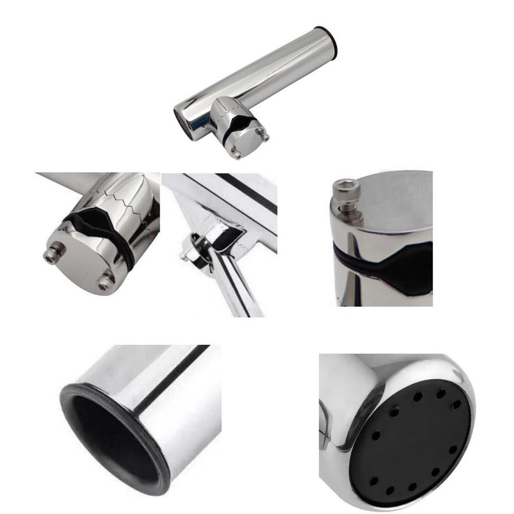 Boat Fishing Rod Holder Clamp Stainless Steel Adjustable Rail Fishing Rod Holder Clamp On Rail Mount 19mm-25mm/22mm-32mm