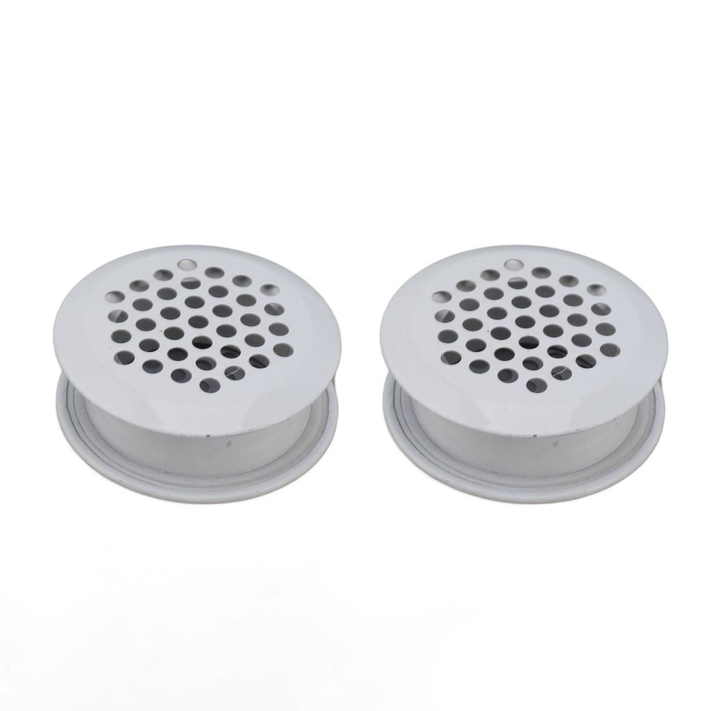 2Pcs Round Vent Cover White Rustproof Rugged Versatile Air Vent Mesh Hole Cover for Home Closet
