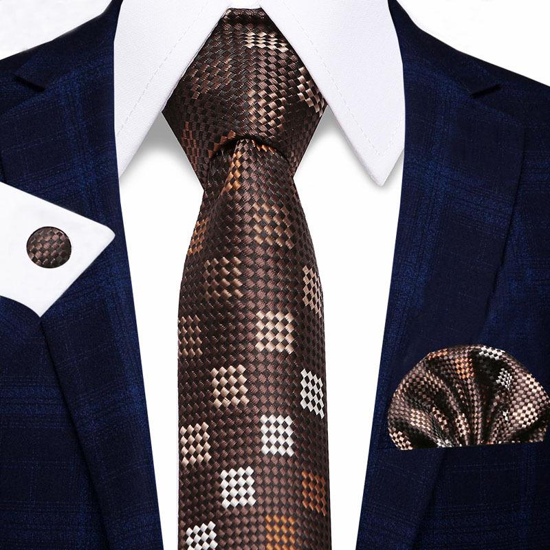 Men'S Business Tie Set, Tie Bow Tie Pocket Towel Cufflinks 3-Piece Set