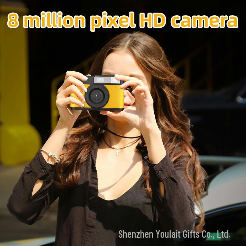Retro HD Filter Camera with Built-in Fill Light and CCD for Photos & Videos