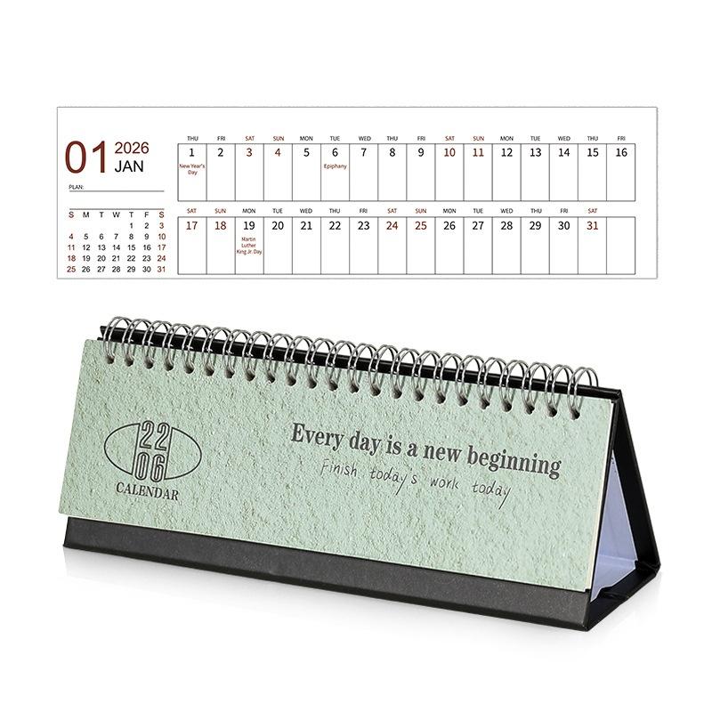 2026 Minimalist Mini English Desk Calendar Planner Office Desktop Ornament