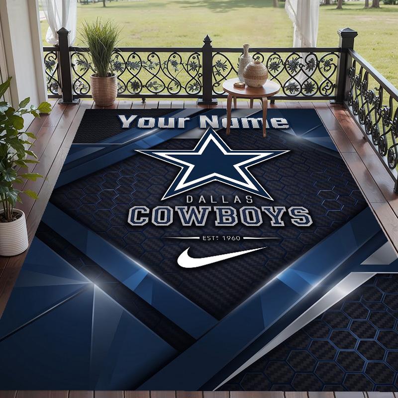 Custom Text Printed Rug Dallas Cowboys Non Slip Floor Carpet For Home Room Decor